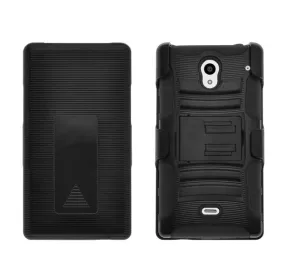 Sharp AQUOS Case, Hybrid Dual Layer Armor[Shock/Impact Resistant] Case Cover with Built-in Kickstand for Sharp AQUOS - Black
