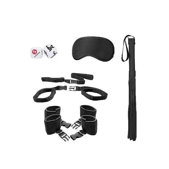 Shots Ouch! 6-Piece Bed Post Bindings Restraint Kit With Accessories Black