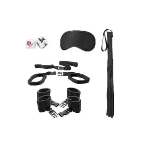 Shots Ouch! 6-Piece Bed Post Bindings Restraint Kit With Accessories Black