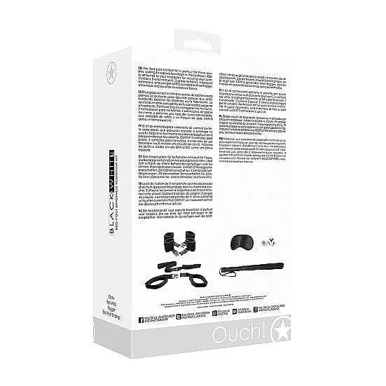 Shots Ouch! Black & White Bed Post Bindings Restraint Kit Black