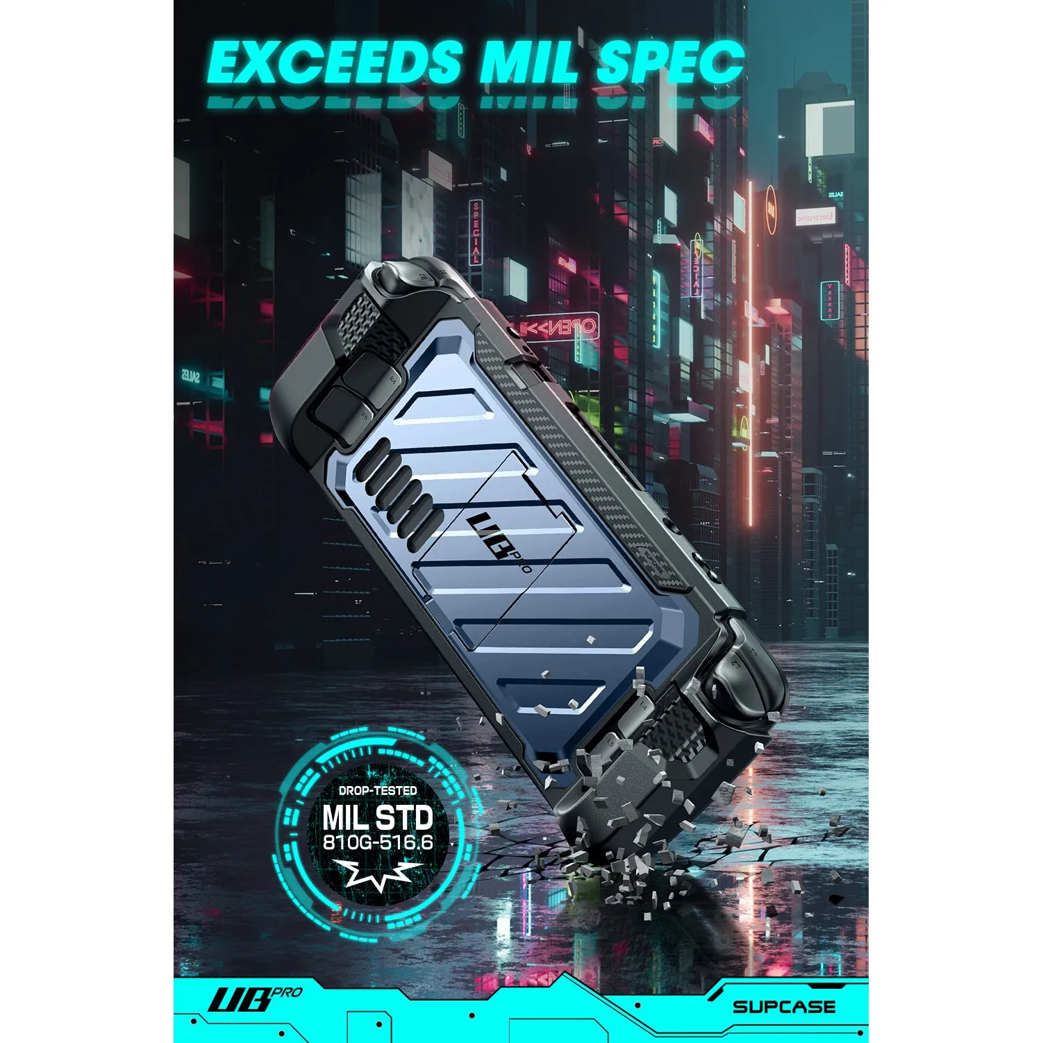 Steam Deck Unicorn Beetle PRO Rugged Kickstand Case-Metallic Blue