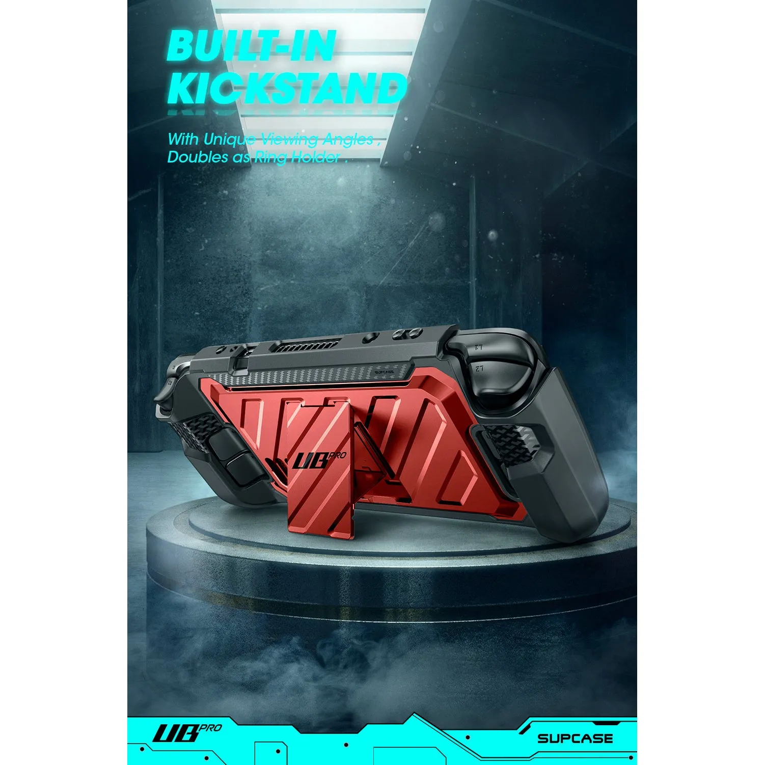 Steam Deck Unicorn Beetle PRO Rugged Kickstand Case-Metallic Red