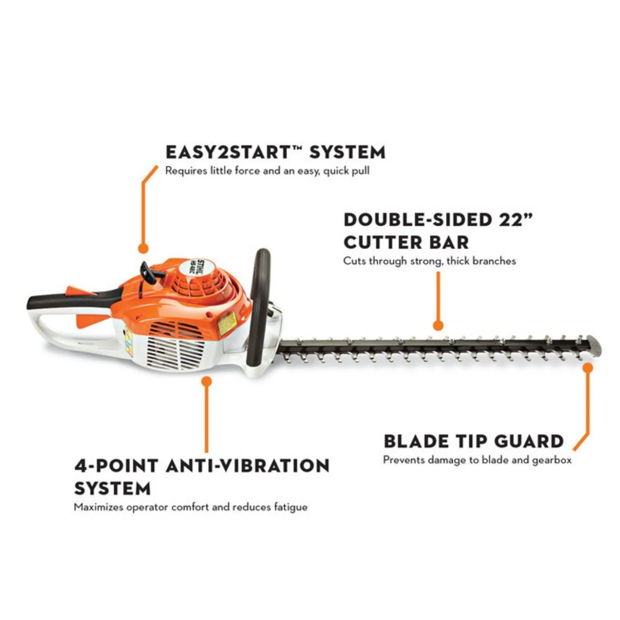 STIHL HS 46 C-E Gas Powered Hedge Trimmer with Easy2Start