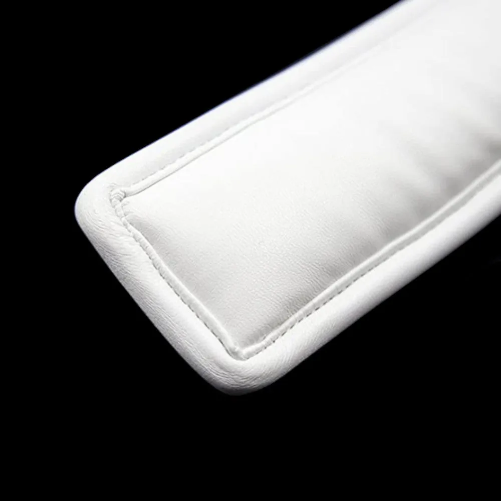 White Leather Collar With Leash