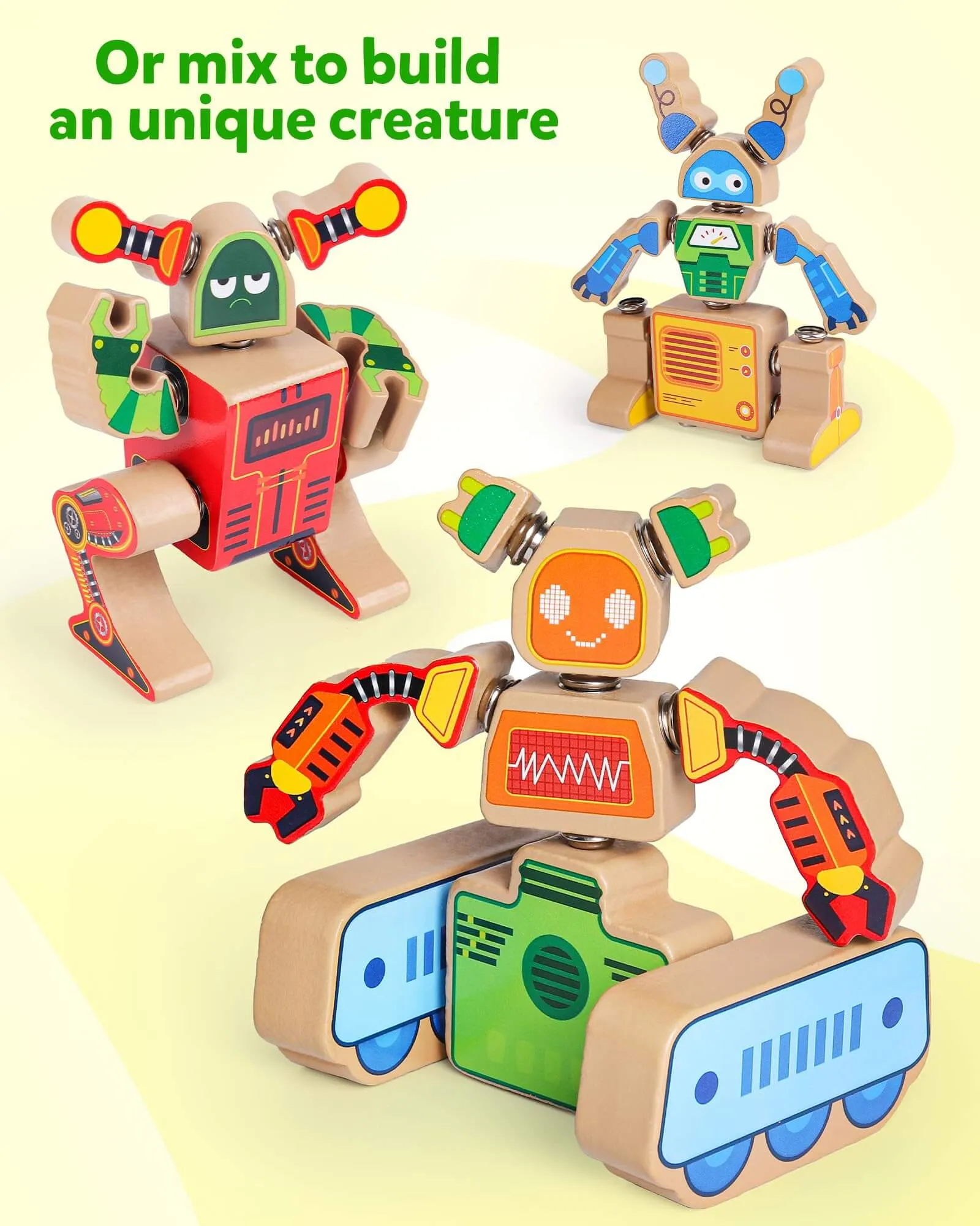 Wooden Snap Together Robot Builders