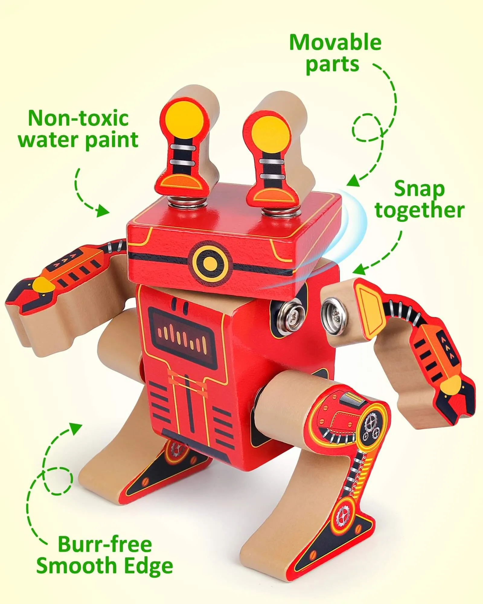 Wooden Snap Together Robot Builders